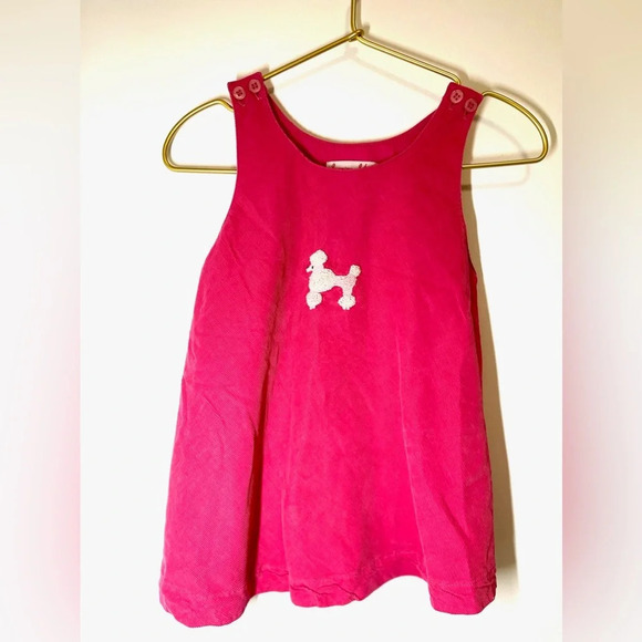 Jeanine Johnsen Pink Corduroy Dress Poodle Embroidery - Picture 3 of 6